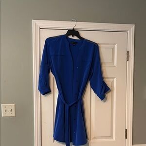 Attention Royal Blue shirt with 3/4 sleeves, breast pockets, new never worn.